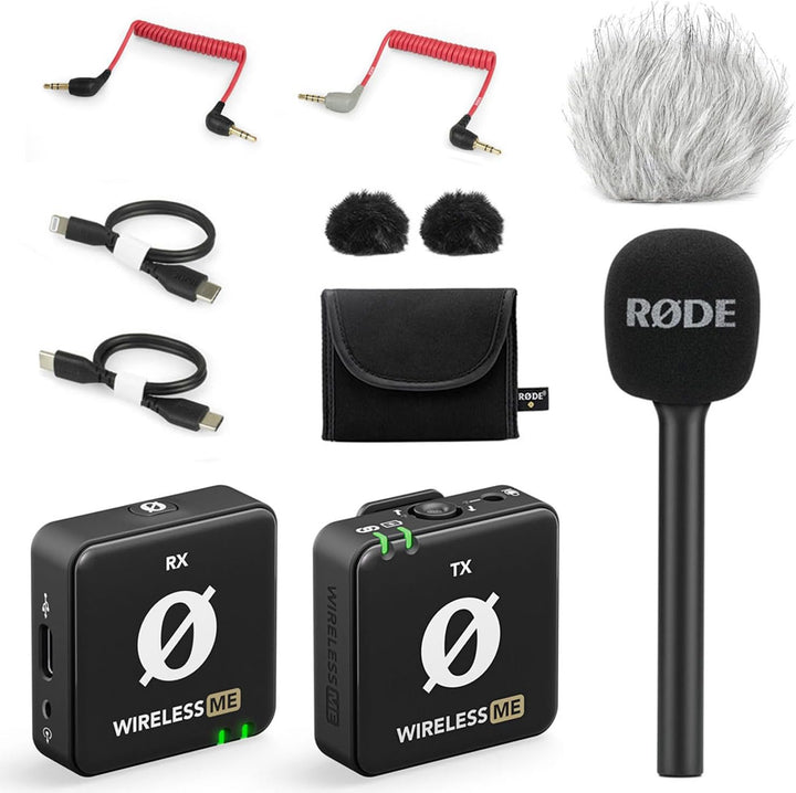 Rode Wireless ME Drahtlos Mikrofon-System + Interview GO Handadapter + keepdrum Windschutz WiME + In