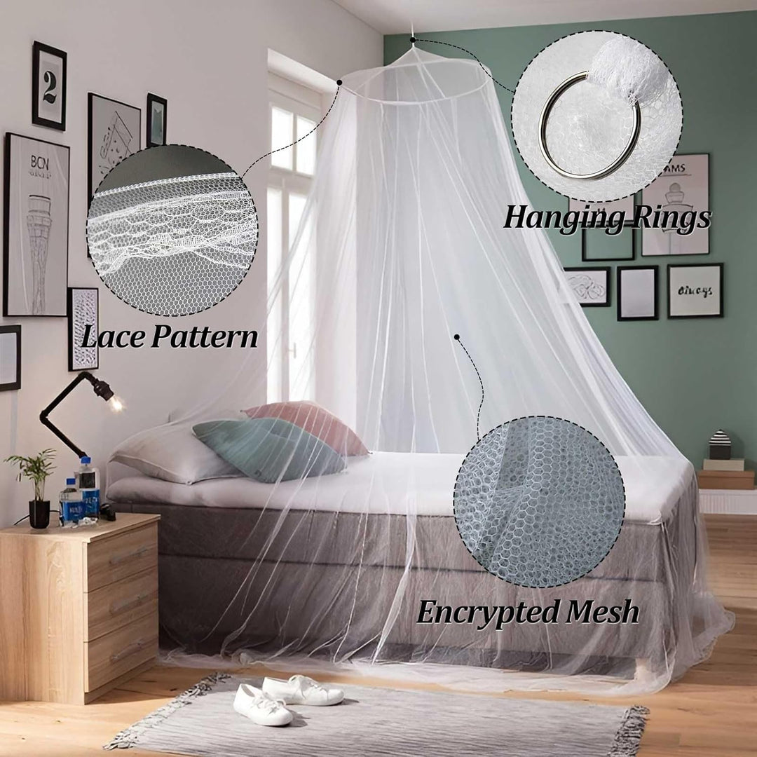 HOOPOE Moskitonetz Bett Reise,2 Stück Himmelbett Vorhänge,für Moskitonetz Doppelbett und Einzelbett,