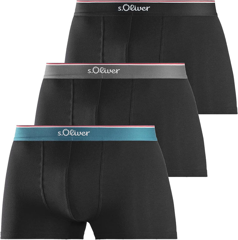 s.Oliver Herren Boxershorts (3er Pack) S Schwarz, S Schwarz