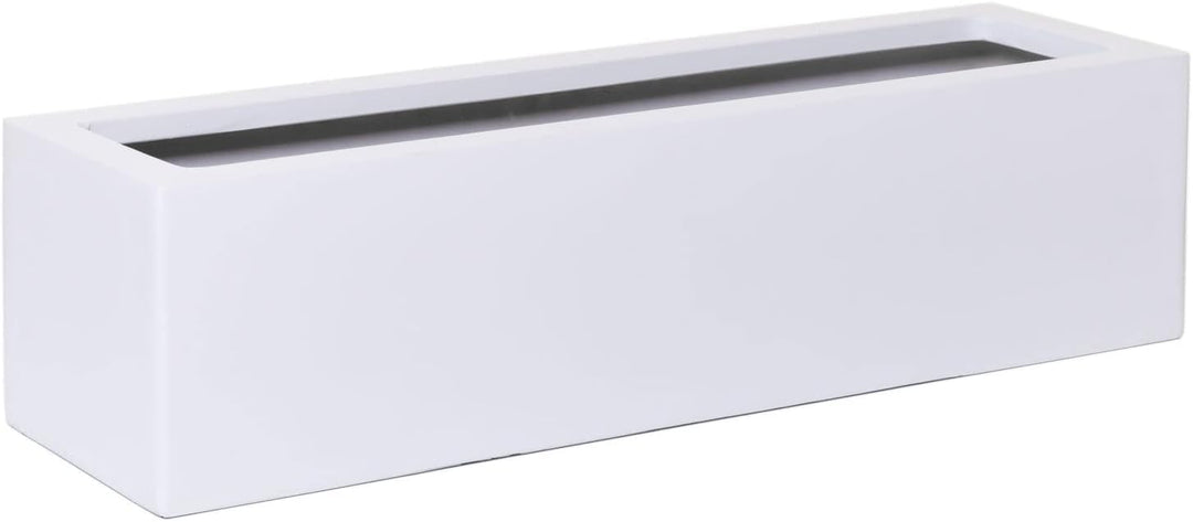 VIVANNO Blumenkasten Balkonkasten Pflanzkasten Fiberglas FLOBO weiss - 15x60x17 cm, Weiss