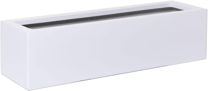 VIVANNO Blumenkasten Balkonkasten Pflanzkasten Fiberglas FLOBO weiss - 15x60x17 cm, Weiss