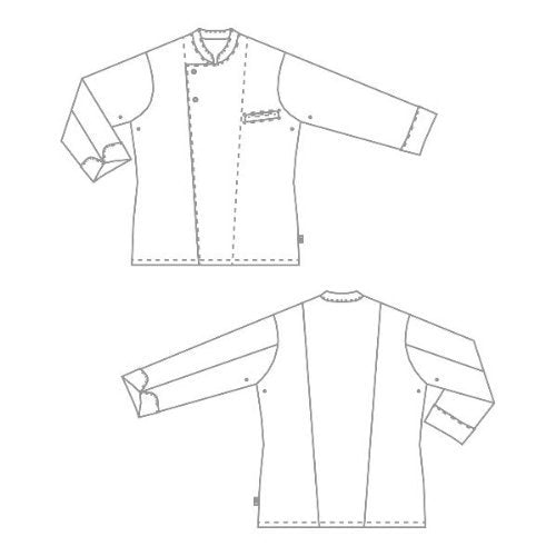 BP Gourmet 1547-400-32 Kochjacke - Langarm - 65% Polyester, 35% Baumwolle - Druckknöpfe aus Edelstah