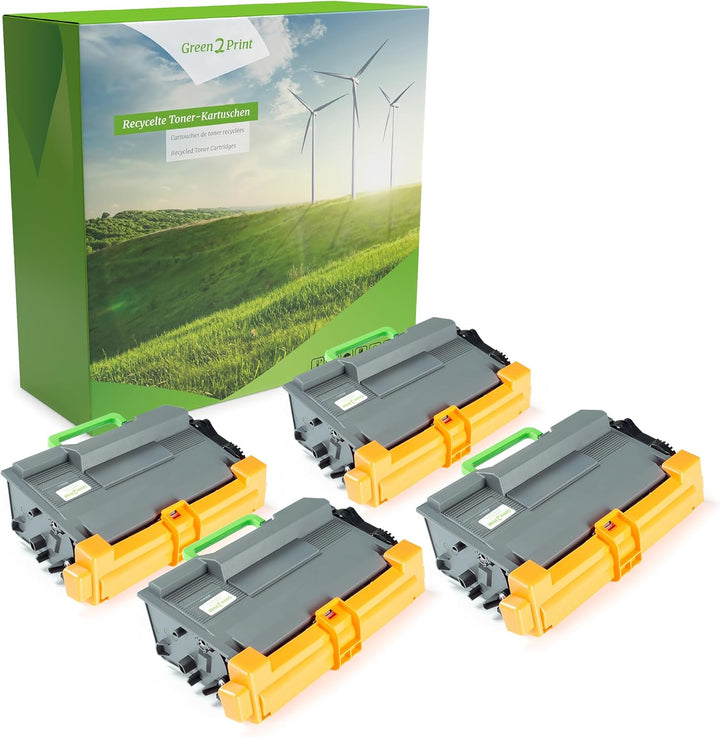 Green2Print Toner 4 Kartuschen schwarz 4X 20000 Seiten ersetzt Brother TN-3520 passend für Brother H
