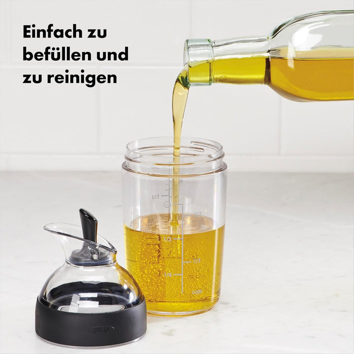 OXO Good Grips Salatdressing-Shaker klein, 250 ml – schwarz Schwarzer Shaker 200 ml, Schwarzer Shake