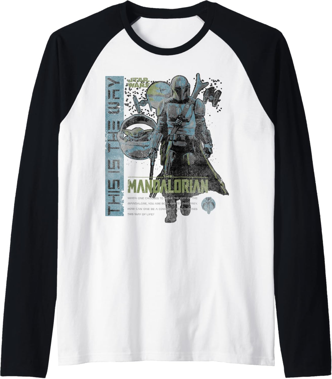 Star Wars Mandalorian & The Child Green & Blue This Way Raglan