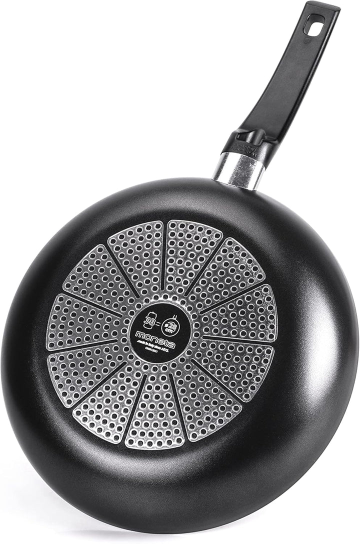 Moneta Gea Pfannen-Set, 20 – 24 – 28 cm, Aluminium, 100% recycelt, für jede Kochplatte inklusive Ind