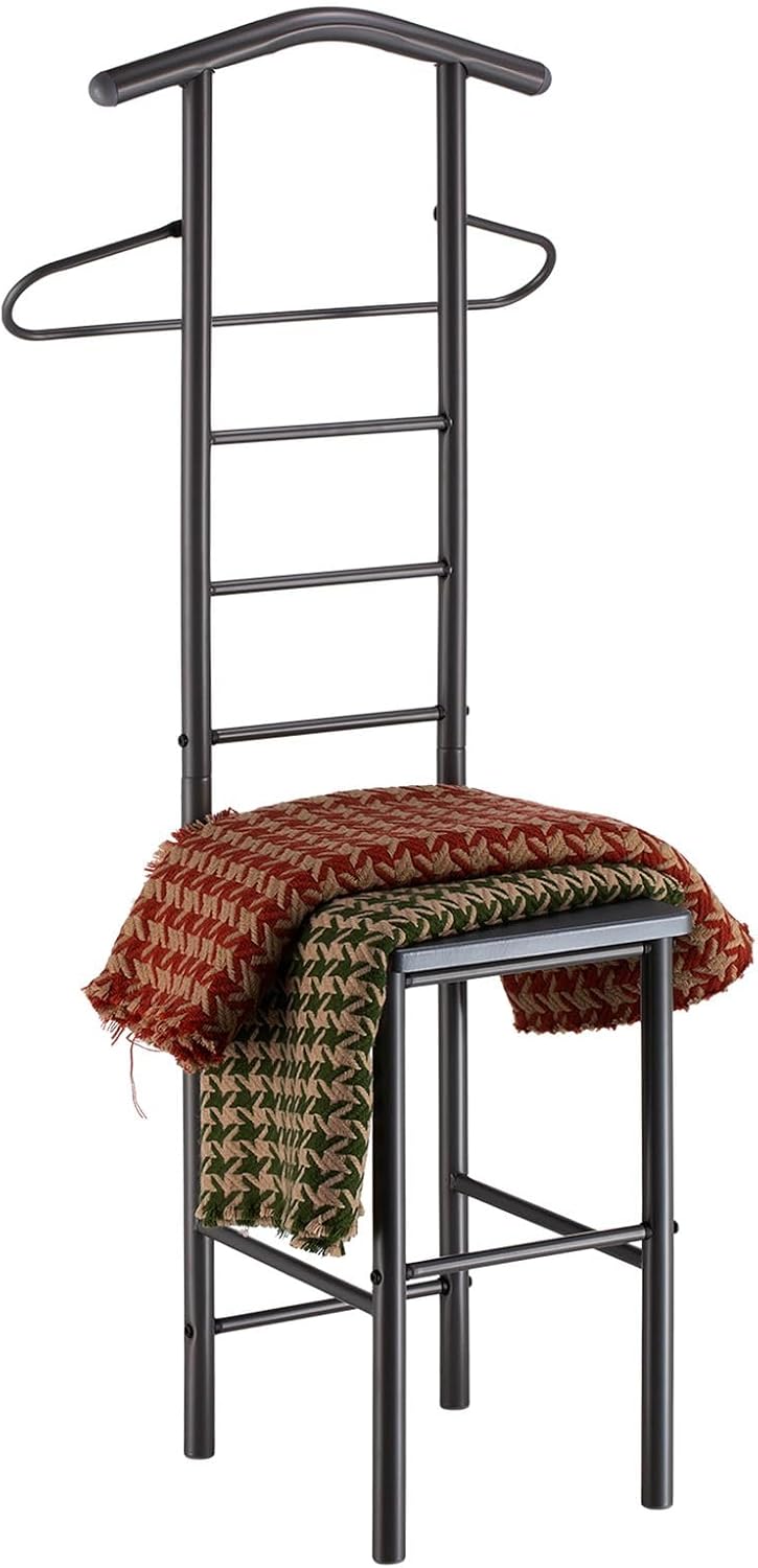 CARO-Möbel Herrendiener JIVO Stummer Diener Kleiderständer in grau, 121 cm, Garderobe mit Hosenbügel