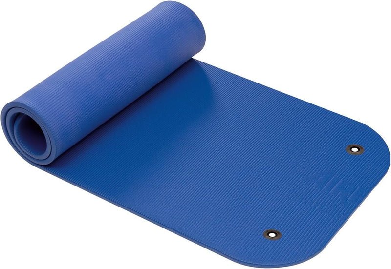 Airex Fitness- und Yogamatte Coronella, ca. 185 x 60 x 1,5 cm Blau, mit Ösen, Blau, mit Ösen