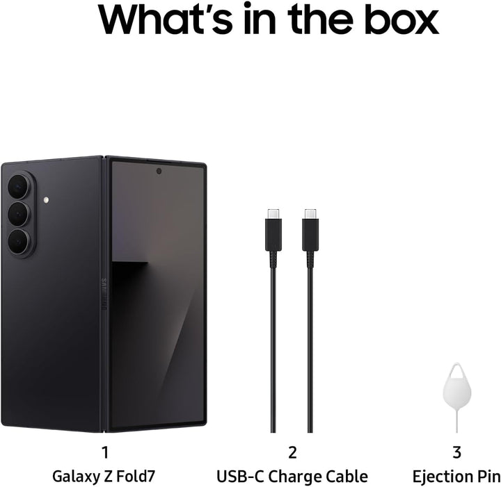 Samsung Galaxy Z Fold7 256GB Jet Black (CAD Version & Garantie) - AI Smartphone, Snapdragon 8 Elite,