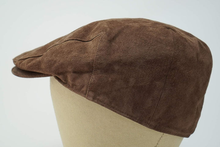 Borges & Scott The Tanner - Flat Cap aus Leder - Kappe mit weichem Schweinslederfutter XS Erde Braun