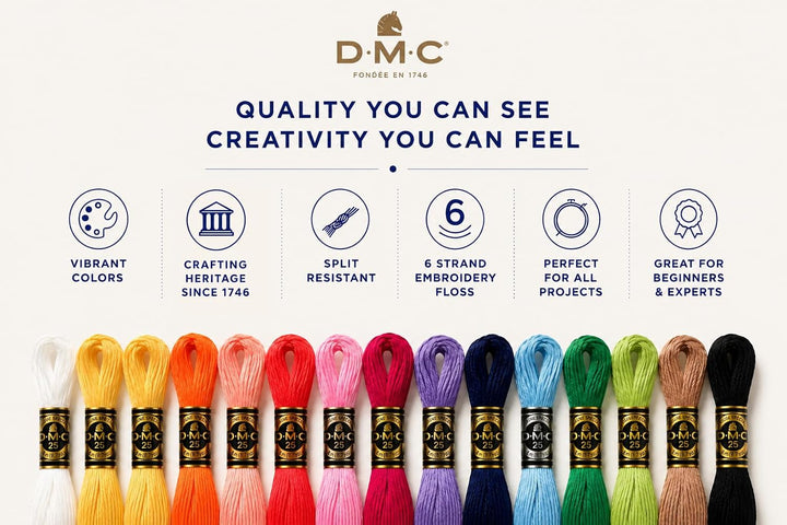 DMC - Mouliné Garnpack Goldkollektion, 100% Baumwolle - 27 Stränge Mouliné Spécial Art. 117MC, je 8