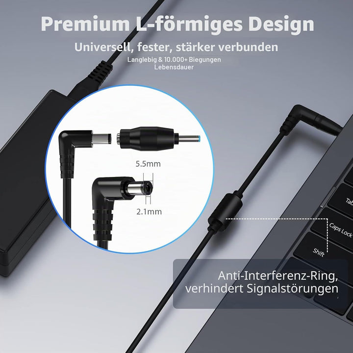 SUNYDEAL 90W Universal Netzteil Laptop Ladekabel Ladegerät für HP Lenovo ASUS Acer Dell Samsung Medi