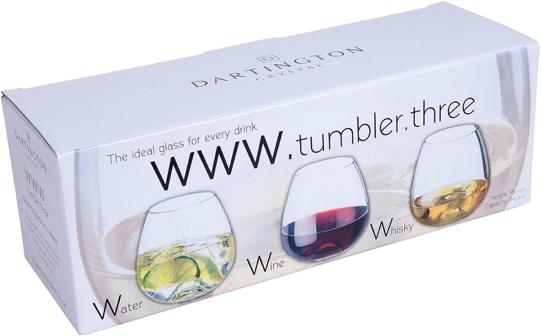 Dartington Weingläser ohne Stiel, Kristall, transparent, 3 Stück