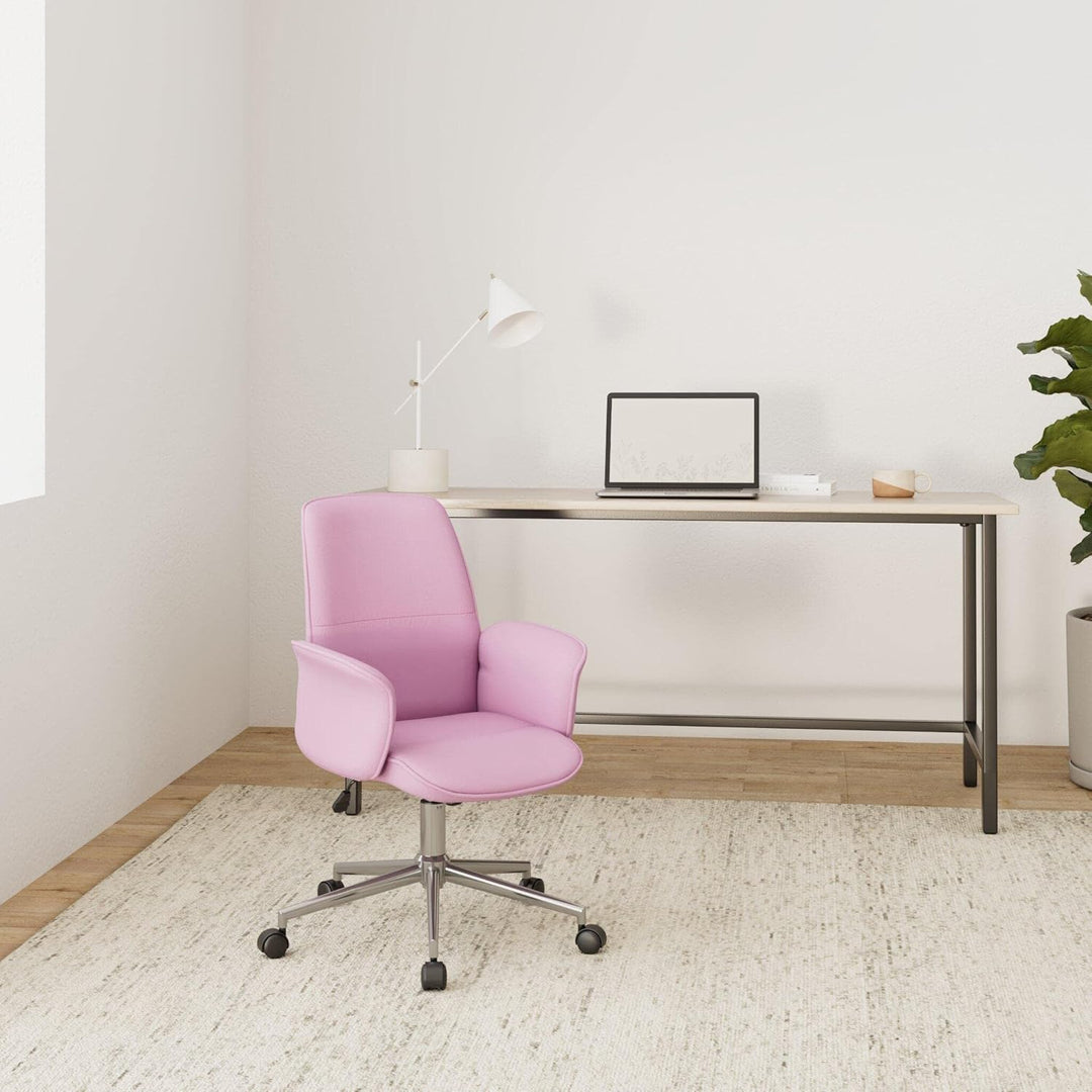 SixBros. Bürostuhl, Schreibtischstuhl mit Armlehne und niedriger Rückenlehne, Drehstuhl stufenlos hö