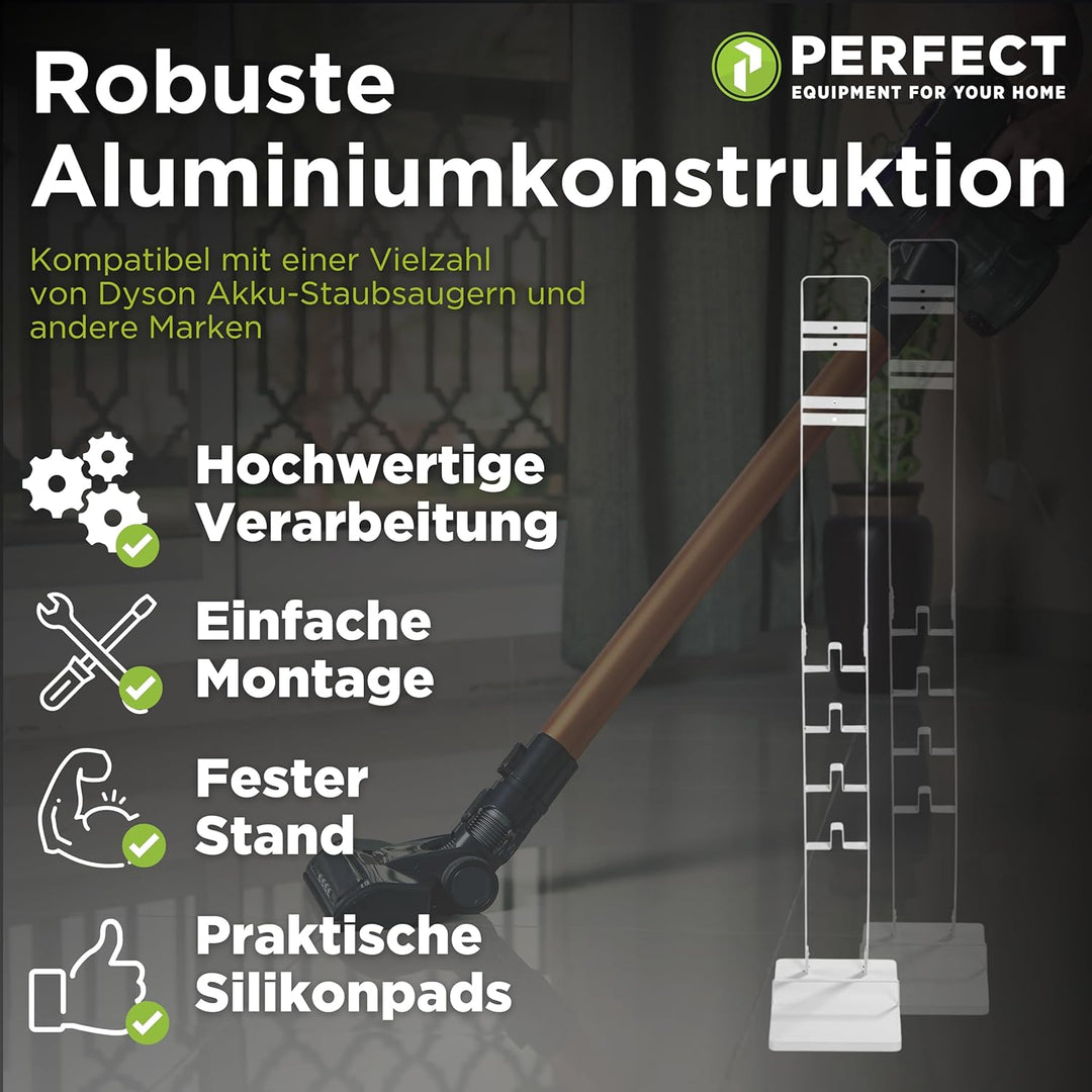 Perfect, Staubsauger-Ständer, Standfuss Organizer für Dyson V6 Pro, V7, V8, Cyclone Fluffy/Absolute,