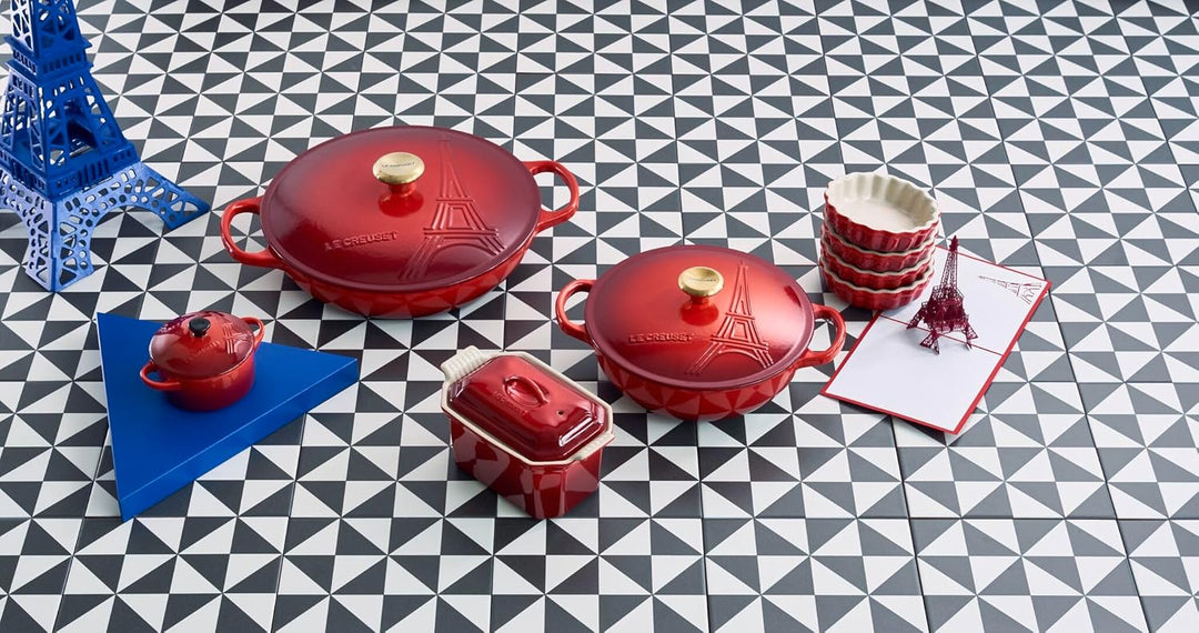 Le Creuset 4er-Set Tarteförmchen aus Steinzeug, Je 200 ml/ Ø 11 cm, Kirschrot, 91017411060000, Kirsc