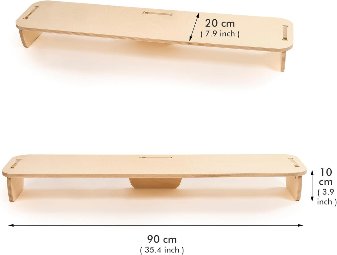 Universal-Monitorständer, Schreibtisch-Aufstehhilfe aus Holz für PC, Computer, TV, Doppelbildschirm