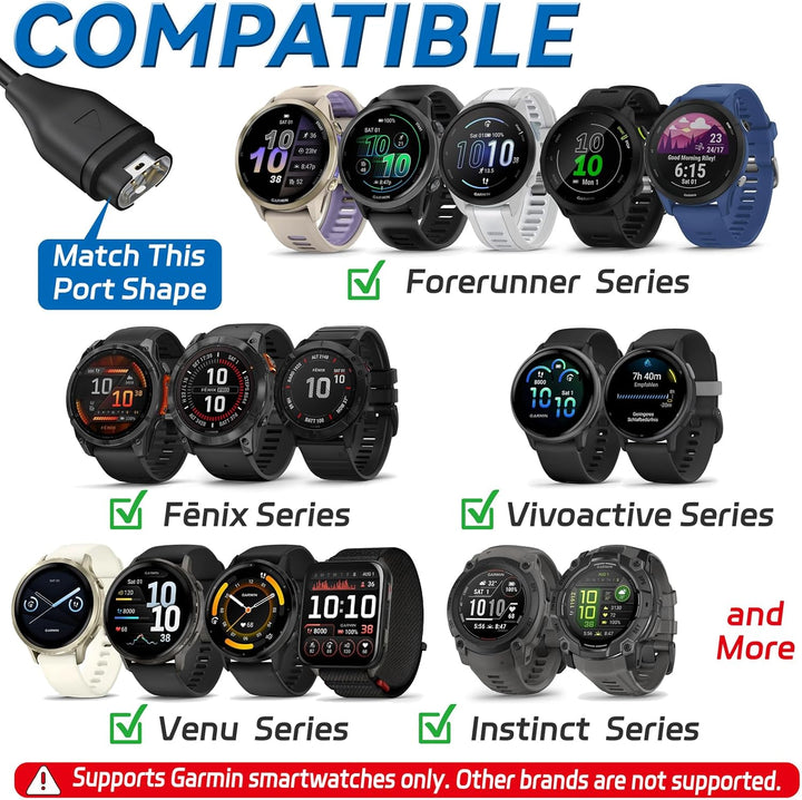 sciuU Ladegerät & Ständer kompatibel mit Garmin Forerunner/Fēnix/Venu/Instinct/Vivoactive Serie, Lad