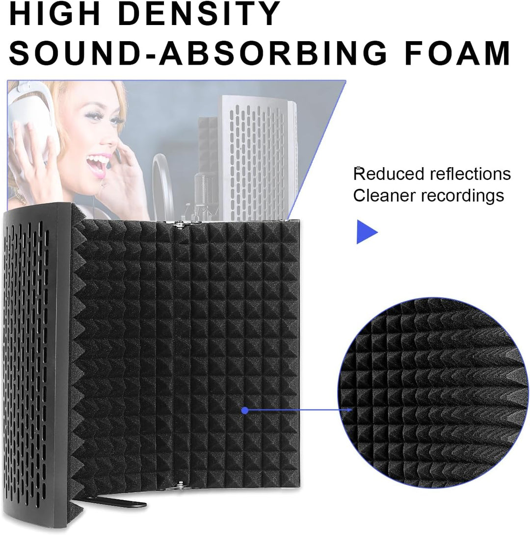 Depusheng Mikrofon Isolation Schallschutz 3 Panel Pop Filter Schallabsorbierend Mikrofonisolationssc