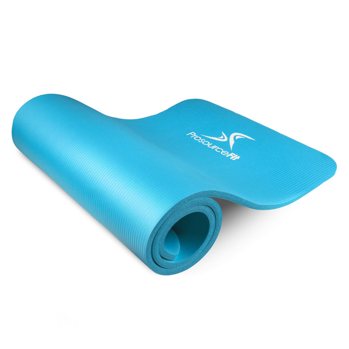 ProsourceFit Extra Thick Yoga and Pilates Mat 1/2" Aqua, 1/2" Aqua
