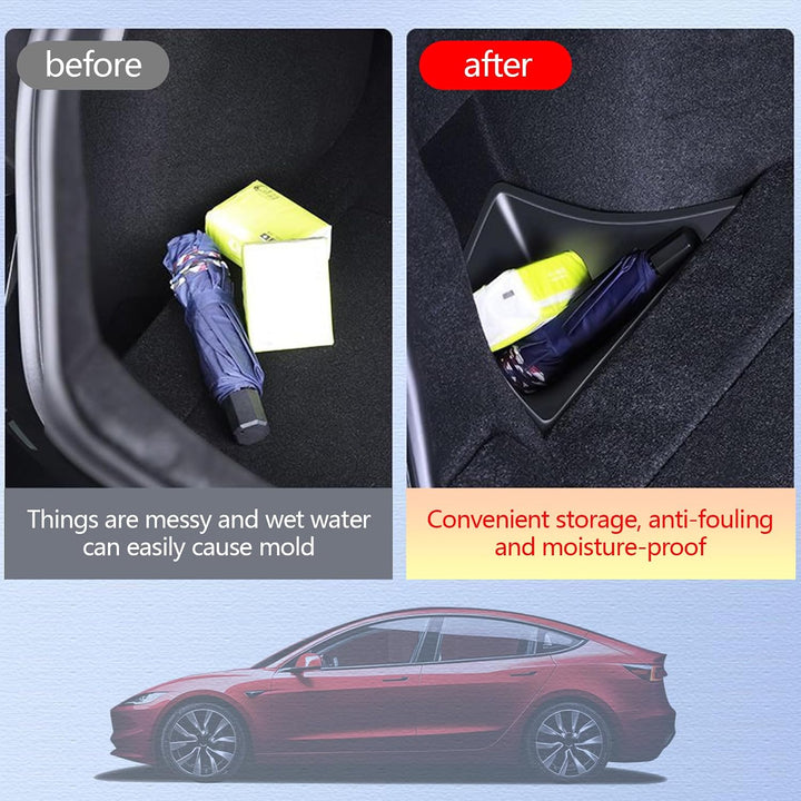 Arcoche Rear Trunk Organizer Kofferraumtaschen Hinteren für Tesla Model 3 Highland, Kofferraum-Organ