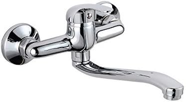 Wandarmatur Armatur für die Wand Einhandmischer mit Auslauf kurz 15cm Chrom