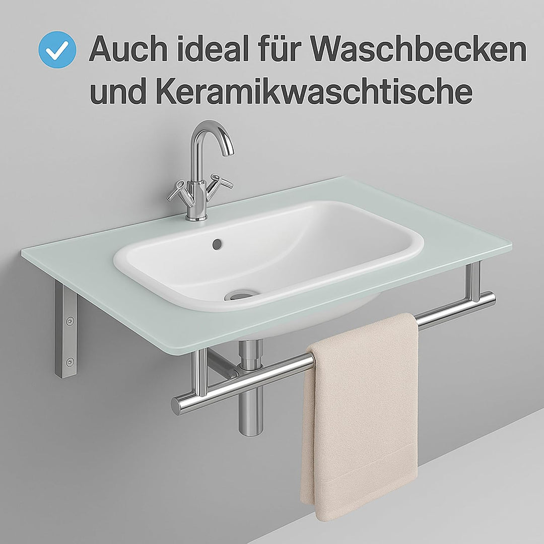 Art of Baan Waschtisch-Halterung I Wandkonsole für Waschbecken oder Waschtischplatte I Handtuch-Halt