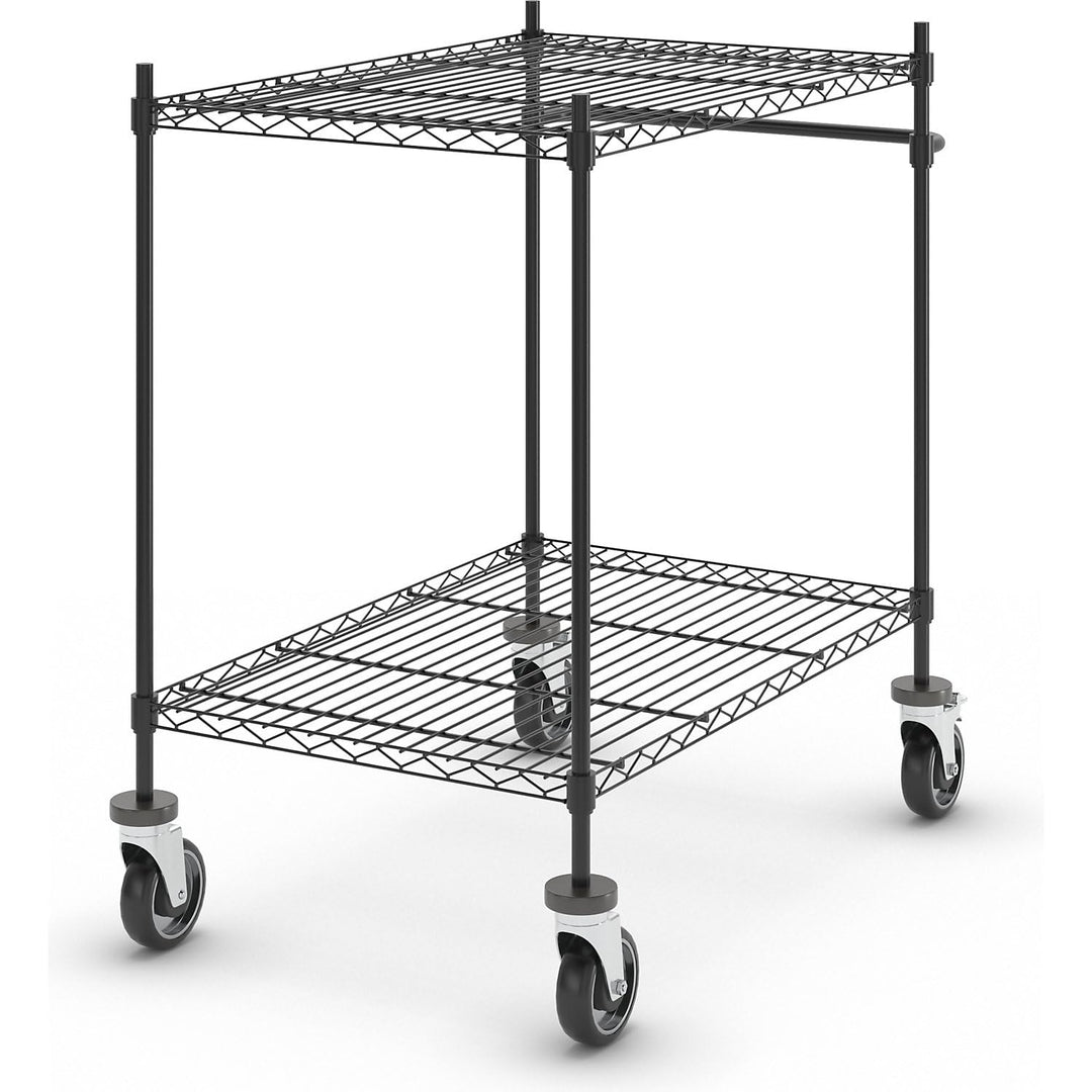 kaiserkraft | Drahtgitter-Tischwagen | schwarz | mit 2 Etagen | LxBxH 910 x 610 x 1025 mm