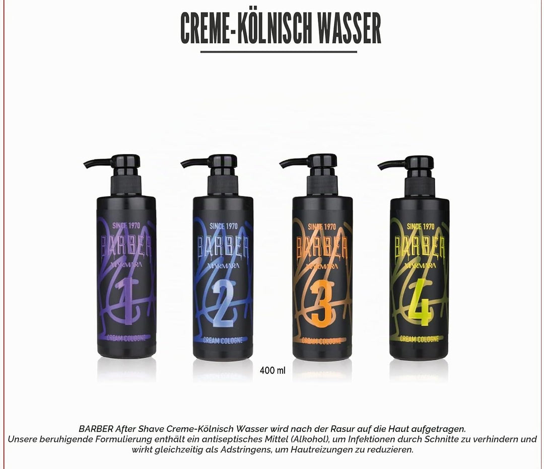 BARBER MARMARA Shaving Set No.2 | Rasierset für Männer | Transparentes Rasiergel 250ml | Eau de Colo