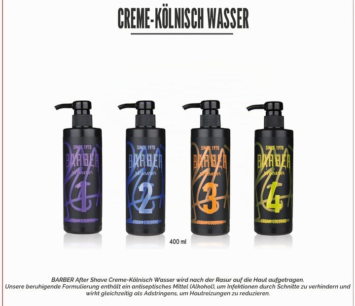 BARBER MARMARA Shaving Set No.2 | Rasierset für Männer | Transparentes Rasiergel 250ml | Eau de Colo