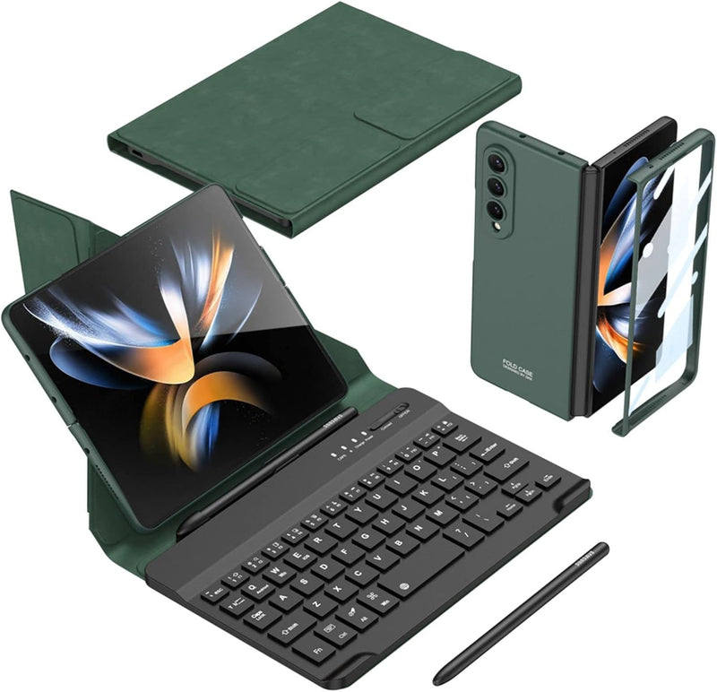 COQUE Samsung Galaxy Z Fold 2 Handyhülle,Handy Büro Tastatur+Touch Stift,Schutzfolie integrierte Han