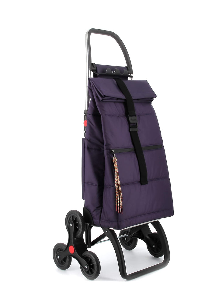 Klappbarer Einkaufstrolley Rolser Big Polar 6 Räder Treppensteiger - Violett 6 Räder Treppensteiger