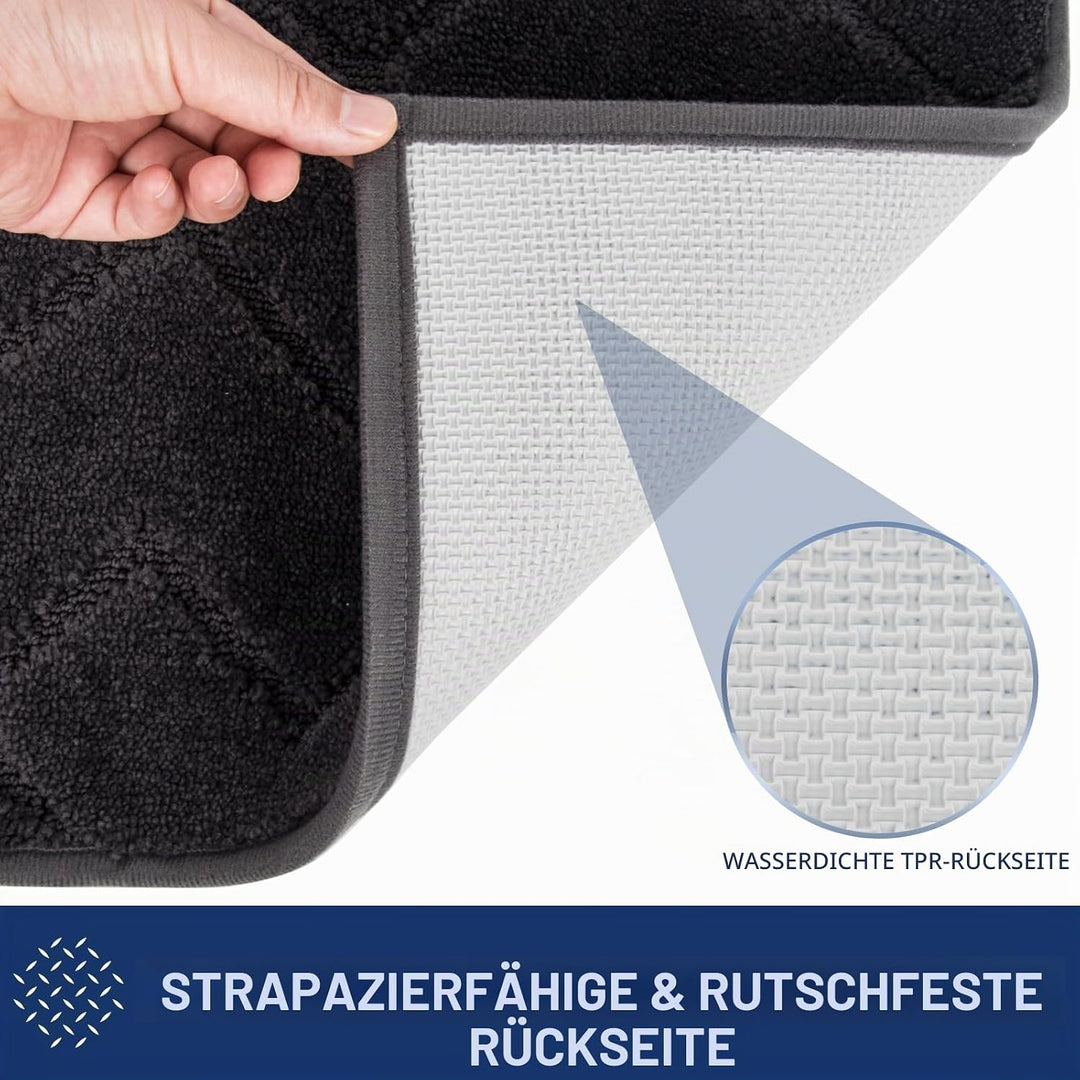 FCSDETAIL Schmutzfangmatte Innen 50 x 80 cm, rutschfeste Fussmatte, waschbar Sauberlaufmatte, absorb