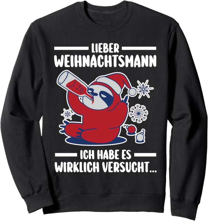 Weihnachtsmann Faultier Weihnachten Sweatshirt