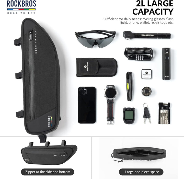 ROCKBROS Road-to-Sky Fahrrad Rahmentasche Reflektierende Wasserabweisende Fahrradtasche für Rahmen 2