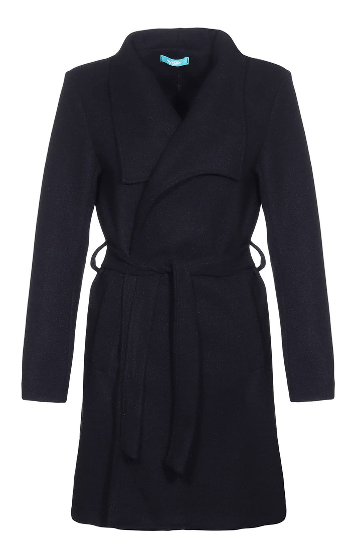 malito – Damen Trenchcoat einfarbig mit Gürtel & Taschen – klassischer Mantel für Herbst & Winter –