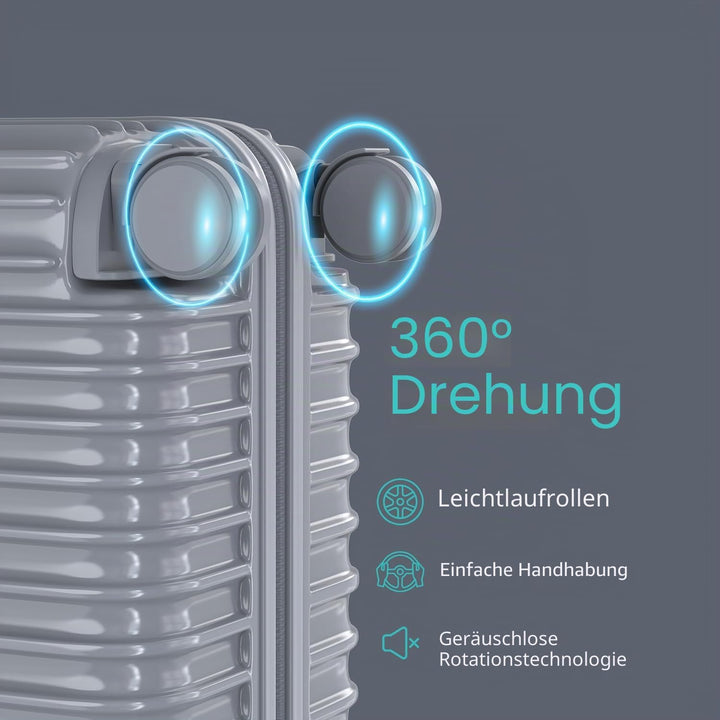 Voyagoux Koffer - 72L, Rollkoffer mittelgross, Hartschalenkoffer, TSA-Schloss, Reisekoffer mit Rolle