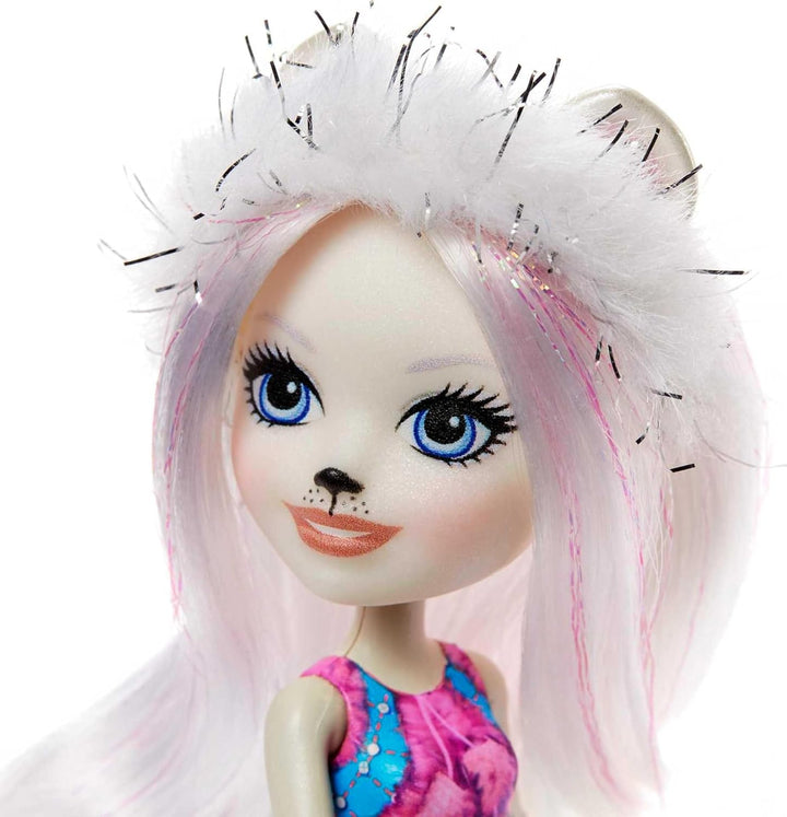 Enchantimals GJX47 - Familien Spielset, Pristina Polar Bear Puppe (15,24 cm) mit 3 Tierfiguren, toll