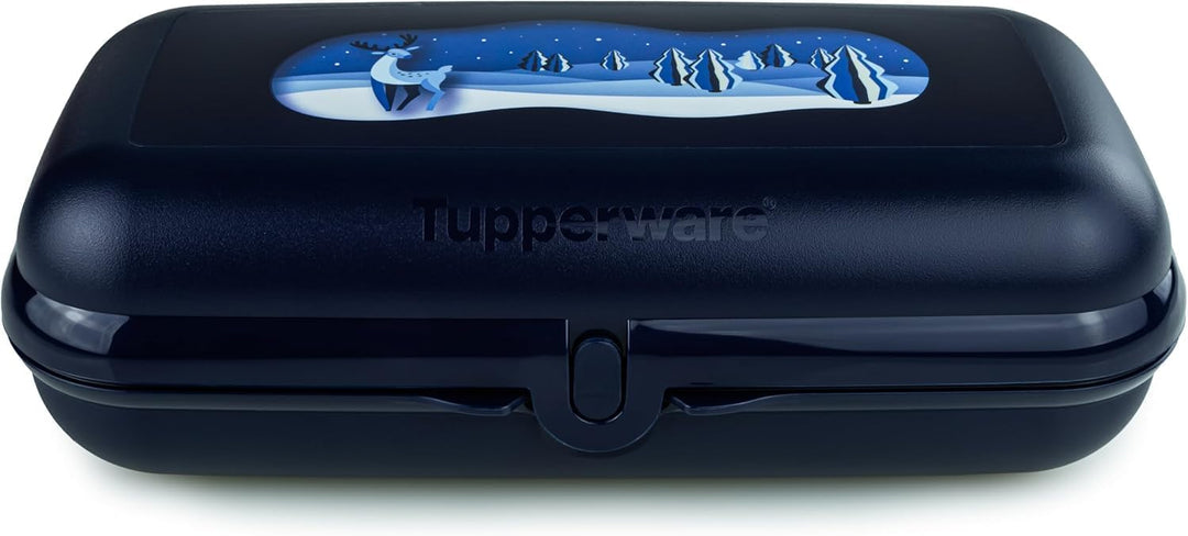 Tupperware to Go Maxi-Twin Maxi Twin Brotdose Box Behälter Kind Kindergarten Schule dunkelblau mit M