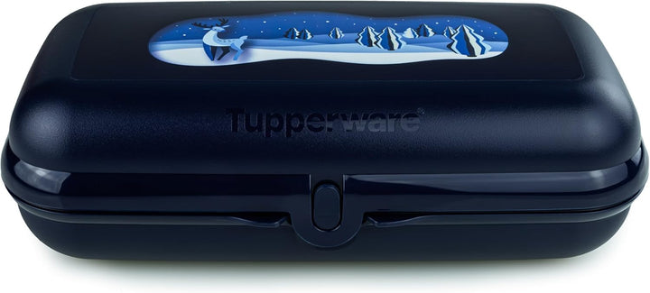 Tupperware to Go Maxi-Twin Maxi Twin Brotdose Box Behälter Kind Kindergarten Schule dunkelblau mit M
