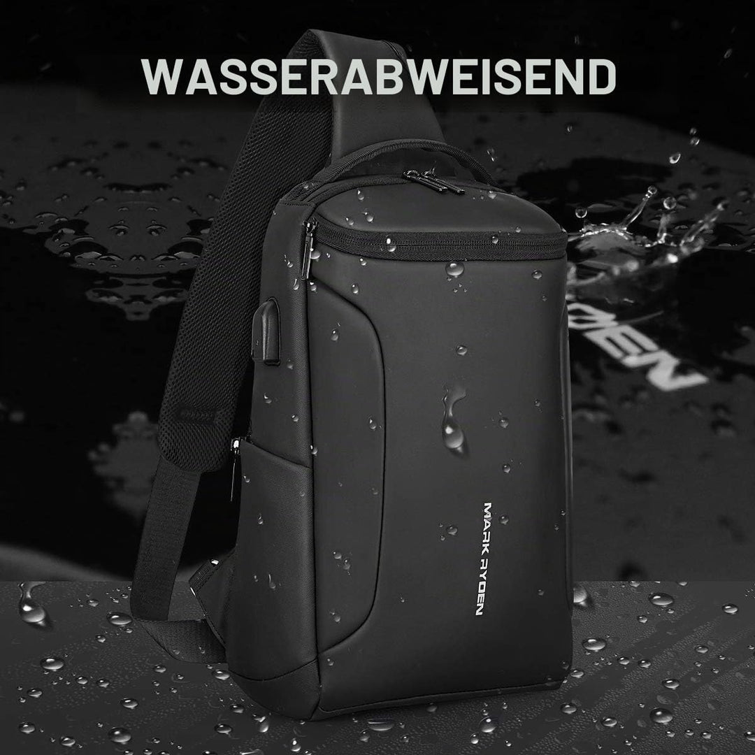 Muzee Umhängetasche，wasserdichter Crossbody Rucksack ，Diebstahlsicherung Rucksack mit mehreren Tasch