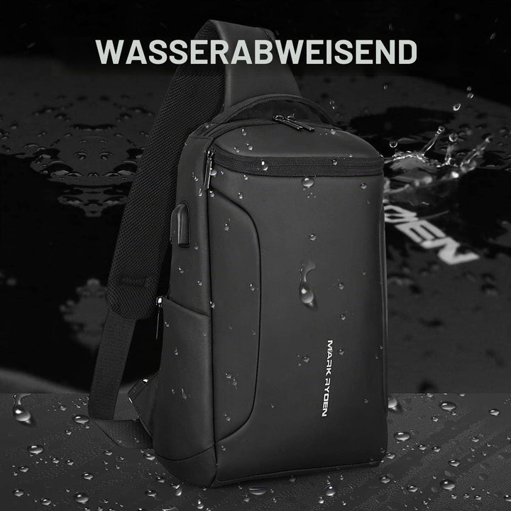 Muzee Umhängetasche，wasserdichter Crossbody Rucksack ，Diebstahlsicherung Rucksack mit mehreren Tasch