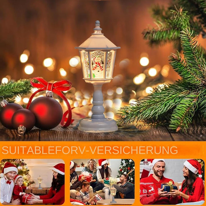 Weihnachtslaterne Schneekugel | Deko Schneekugel Licht | Glitzer Weihnachtslaterne Deko Für Tisch Wo