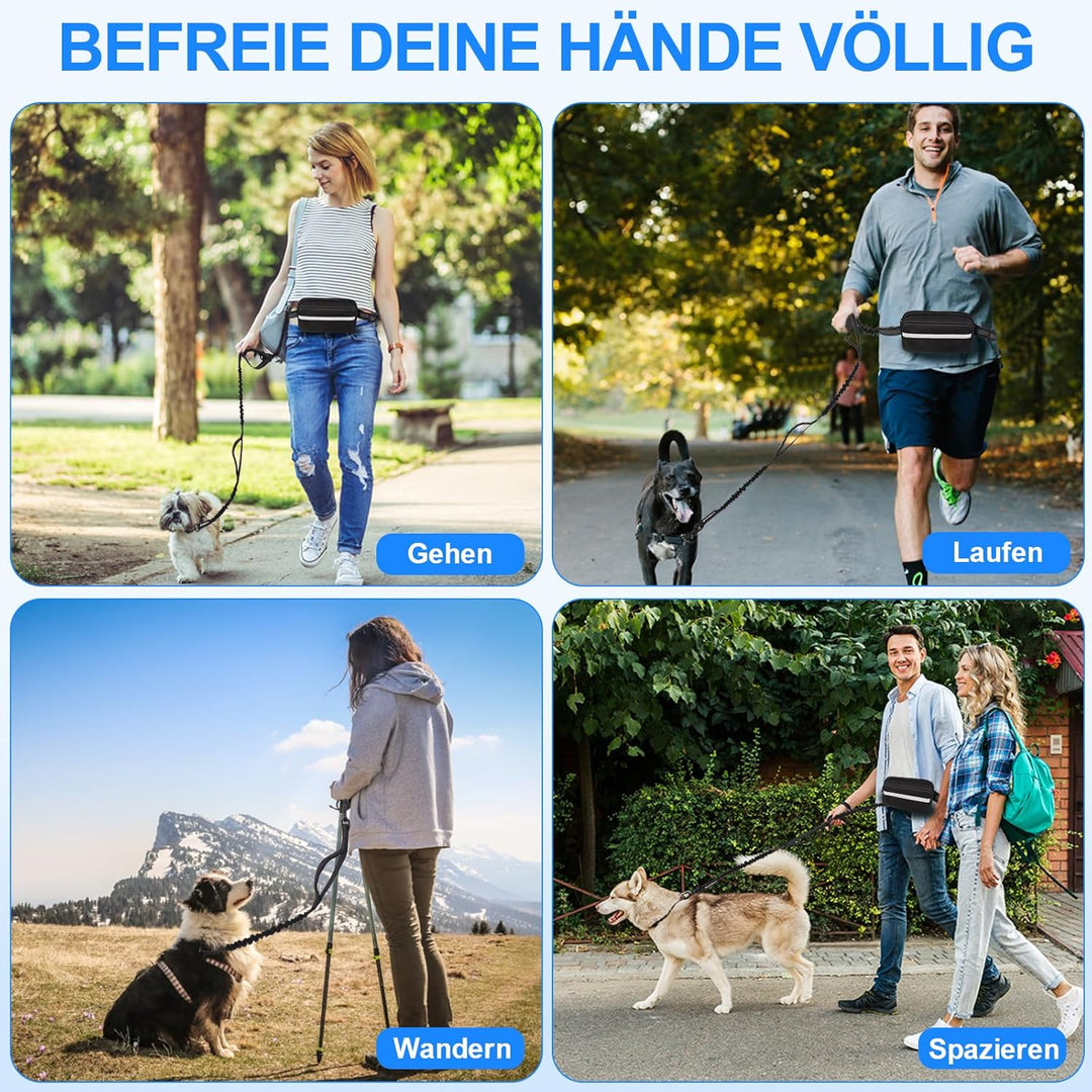 Philorn Joggingleine Hunde, Freihändig Laufleine für Hunde, Bauchgurt Hundeleine zum Joggen Laufen W