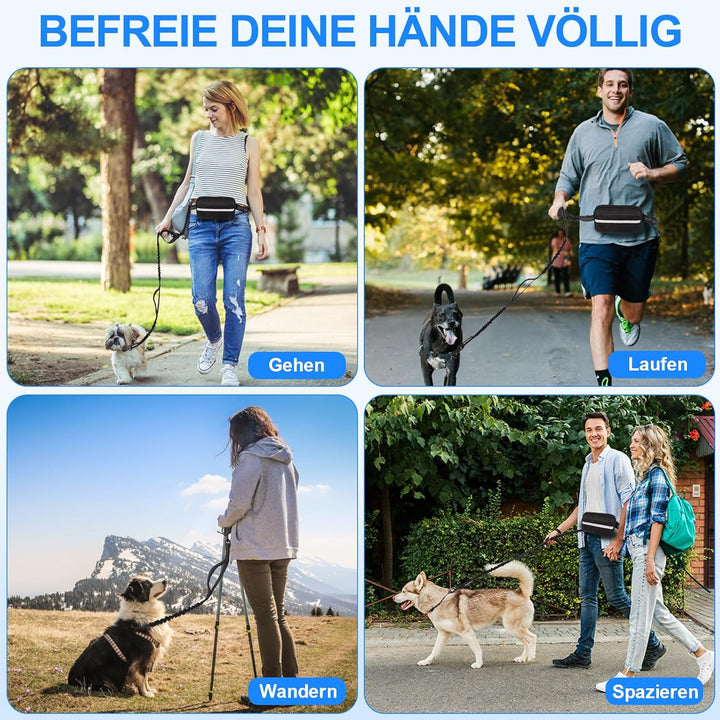 Philorn Joggingleine Hunde, Freihändig Laufleine für Hunde, Bauchgurt Hundeleine zum Joggen Laufen W