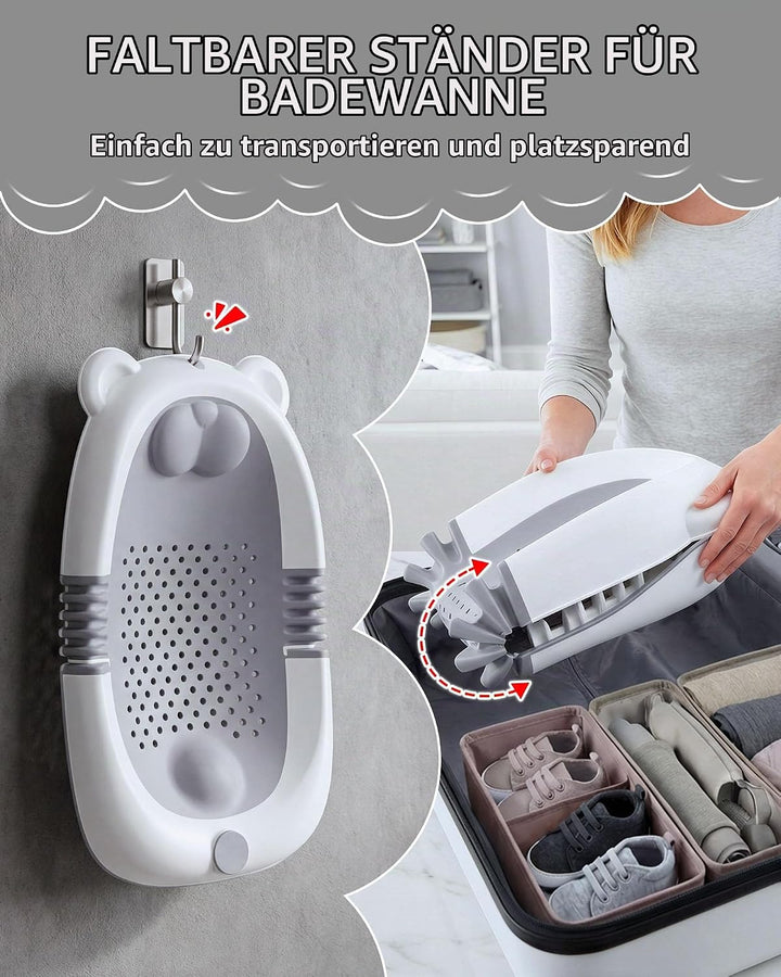 Faltbare Babybadewanne,Badewannenstütze für Neugeborene und Kleinkinder mit rutschfesten Saugnäpfen,