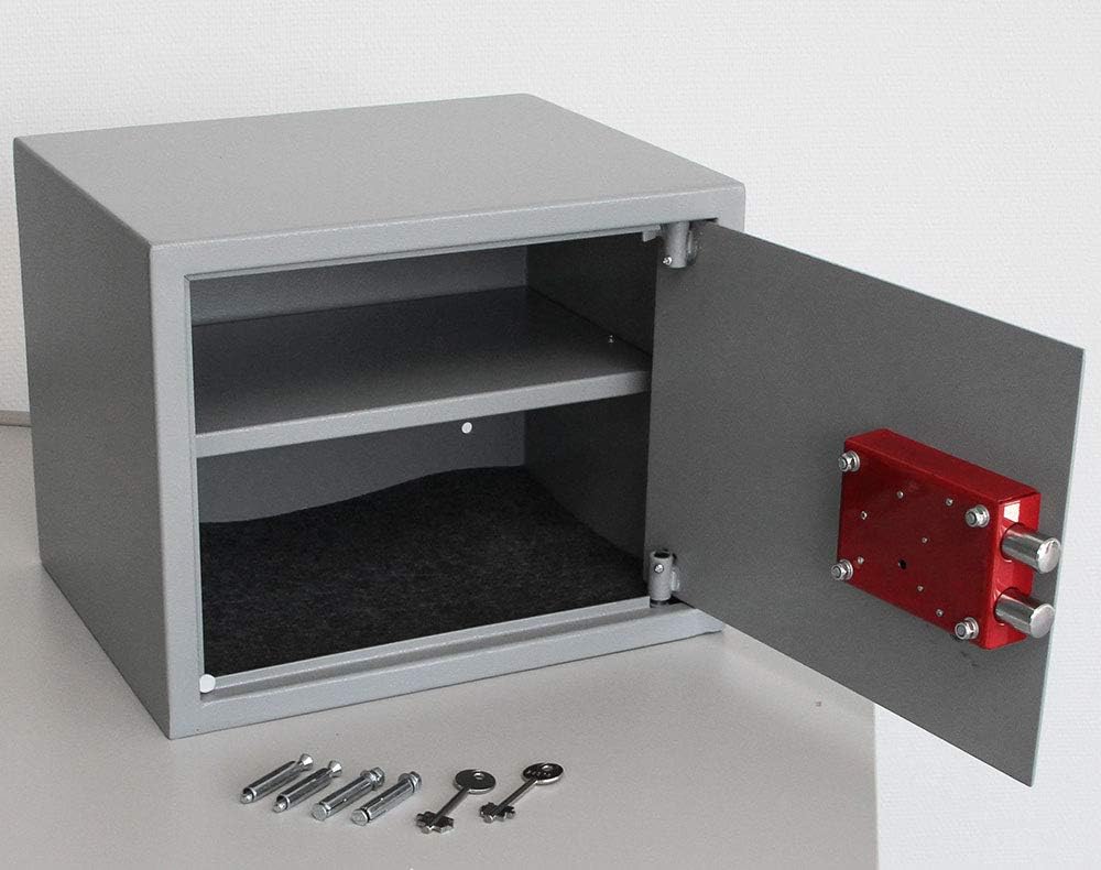 SAFE Tresor mit Schlüssel | Möbel Tresor aus Stahl | Geld Tresor | Wand Tresor | B 380 x T 300 x Höh