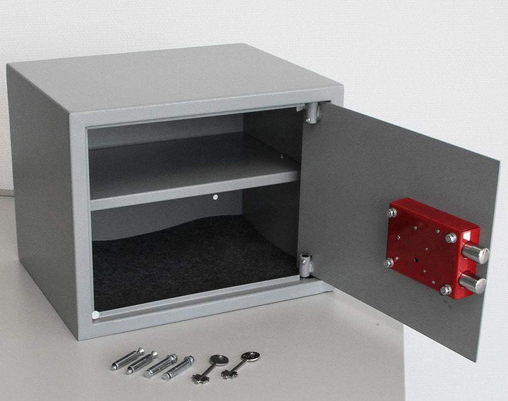 SAFE Tresor mit Schlüssel | Möbel Tresor aus Stahl | Geld Tresor | Wand Tresor | B 380 x T 300 x Höh