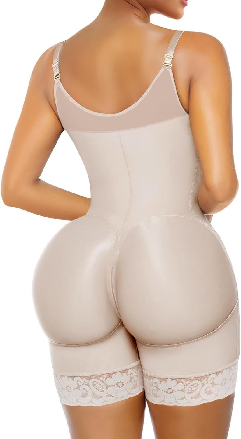 YIANNA Fajas Colombianas Shapewear Damen Body Bauchweg mit BH Shaper Stark Formend Miederbody Bodysu