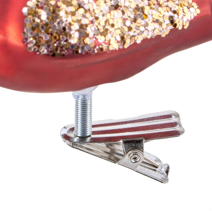 com-four® 6X Vogel auf Clip - glänzende Vögel mit Langen, weissen Schwanzfedern - Zierschmuck für di
